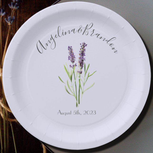 Prato De Papel Lavandas para casamentos (Criador carregado)