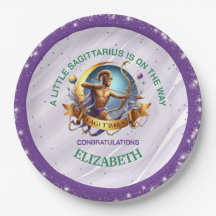 Lavender and Green Sagittarius Zodiac Baby Shower