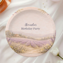 Prato De Papel Lavender Field Garden Birthday