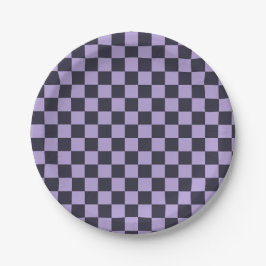 Prato De Papel Lavender haze checkerboard pattern