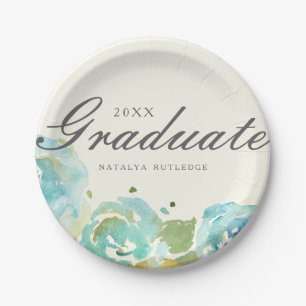 Prato De Papel Lavish Florals Graduation