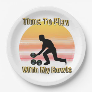 Prato De Papel Lawn Bowls: Hora De Brincar Com Meus Bolinhos,