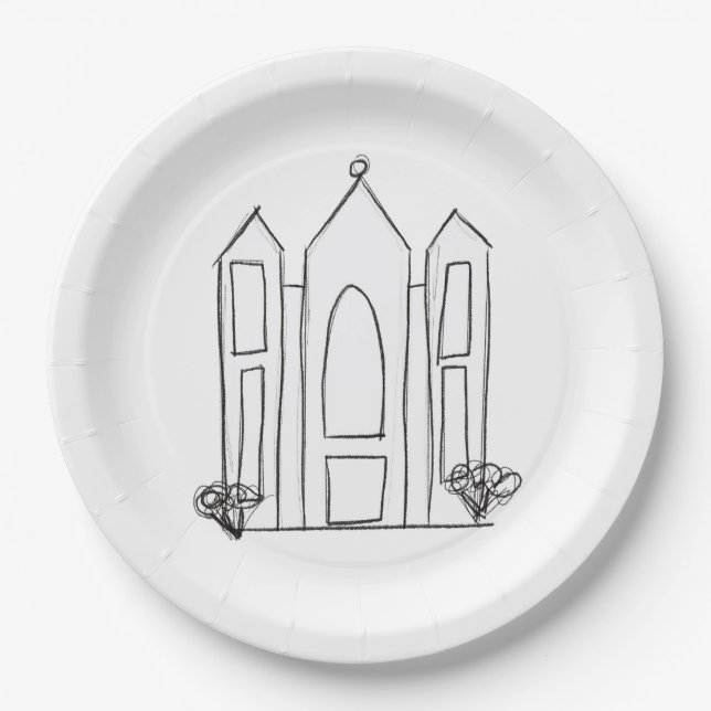 Prato De Papel LDS Salt Lake City Temple simples mormon moderno (Frente)