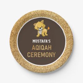 Prato De Papel Leão bonito Aqiqah do bebê