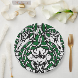 Prato De Papel Leão Knotwork do Século 20 inicial