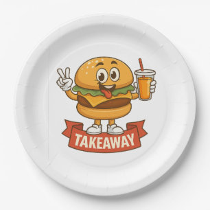 Prato De Papel Legal Burger Buddy com Suco - Cartoon Charact Dive