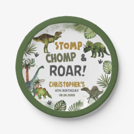 Prato De Papel Legal Festa de aniversário dos Dinossauros Jurássi