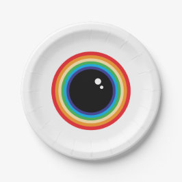 Prato De Papel Legal Rainbow Eyeball