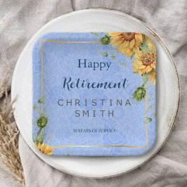 Prato De Papel Legal Verão Sunflower Watercolor