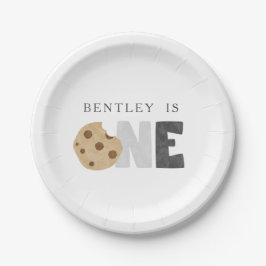 Prato De Papel Leite e Cookies Primeiro Aniversário
