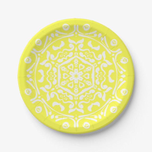 Prato De Papel Lemon Mandala (Frente)