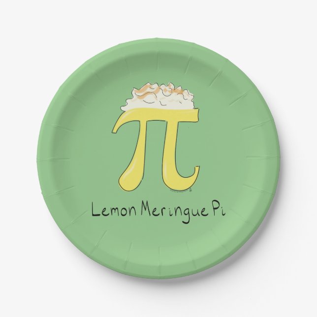 Prato De Papel Lemon Meringue Pi Cute Math Party Plates (Frente)