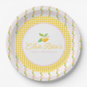 Prato De Papel Lemonade First Birday Paper Plates