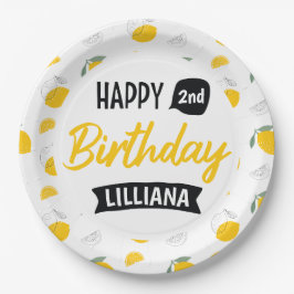 Prato De Papel Lemonade Stand Happy Birthday Theme Personalizado