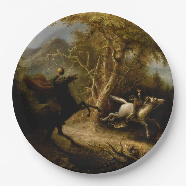 Prato De Papel Lenda do Cavaleiro Sem Cabeça Fantasma do Hallowee (Frente)