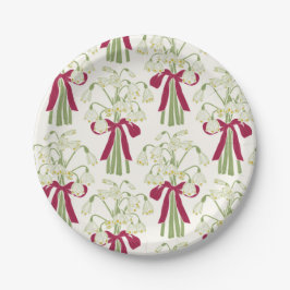 Prato De Papel Lente de neve rosa e verde e Buquê da ventoinha do