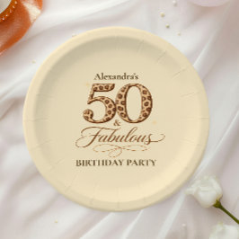 Prato De Papel Leopard Neutro 50 & Incrível Aniversário