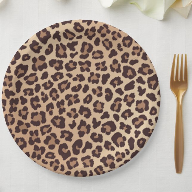Prato De Papel Leopard Print Birthday (Criador carregado)