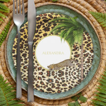 Leopard Print Patterno Elegante Palm Personal