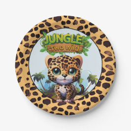 Prato De Papel Leopardo Gato Imprime Dois Animais Selvagens 🐆