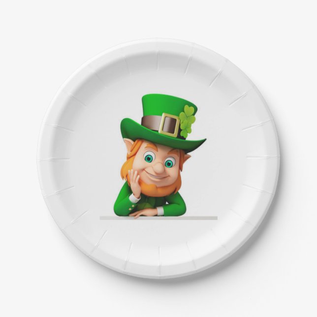 Prato De Papel Leprechaun (Frente)