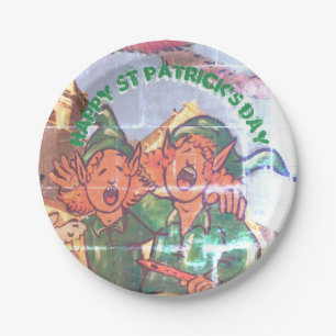 Prato De Papel Leprechauns Decorados Ruas De Janelas Patrick Pape