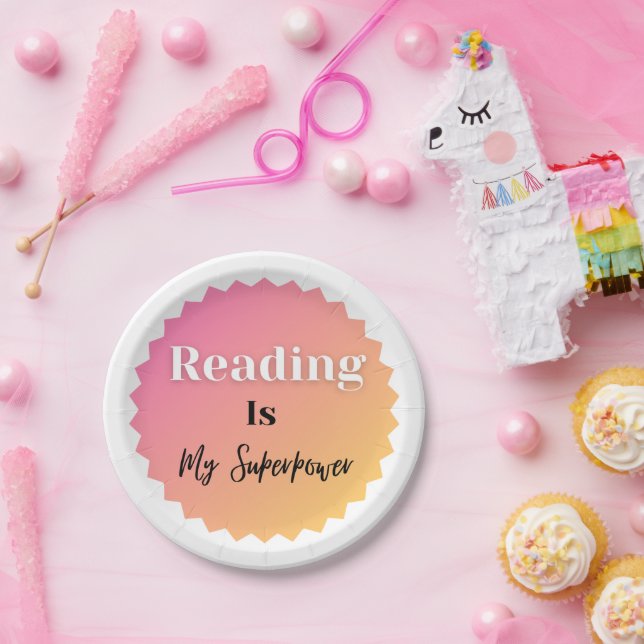 Prato De Papel Ler É O Meu Superpoder (Festa)