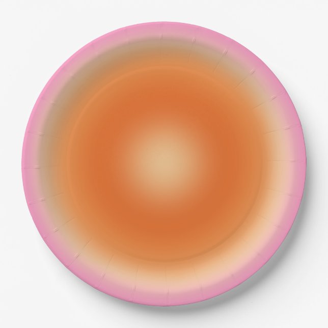 Prato De Papel Les Couleurs 11 Gradiente Rosa E Laranja (Frente)