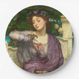 Prato De Papel Lesbia e seu Sparrow (por Edward John Poynter)