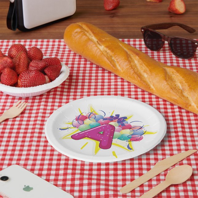 Prato De Papel Letra A: Placas de papel de celebração (Criador carregado)