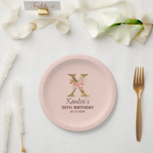 Letra X Monograma Dourado Rosas Rosa Beijo