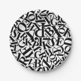 Prato De Papel Letras alfabéticas