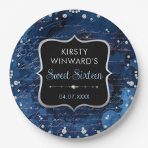 Letras Brilhantes Azuis e Iridescentes Sweet 16