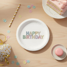 Letras em Feltro Pastel Feliz Aniversário
