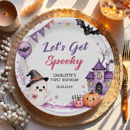 Prato De Papel Let's Get Spooky Halloween Birthday