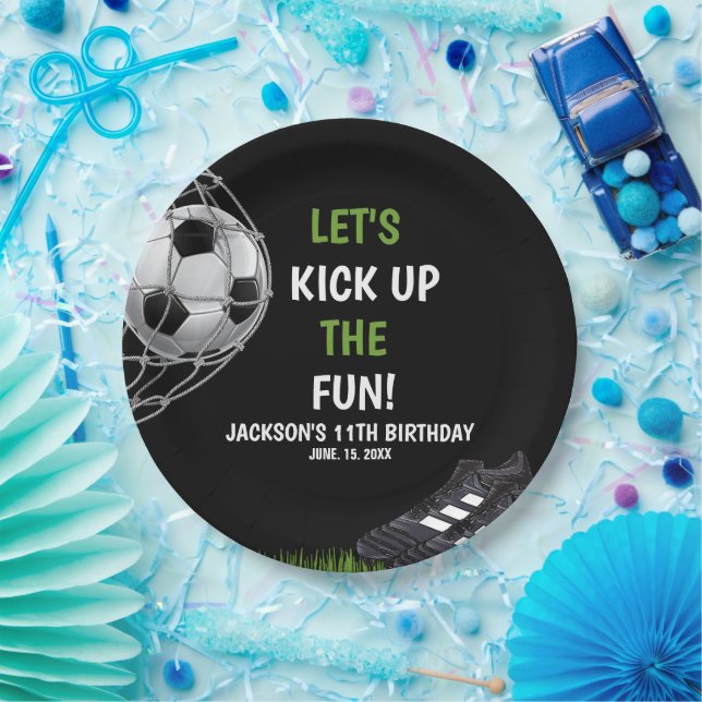 Prato De Papel Let's Kick up the fun!, Fun Soccer Birthday (Festa)