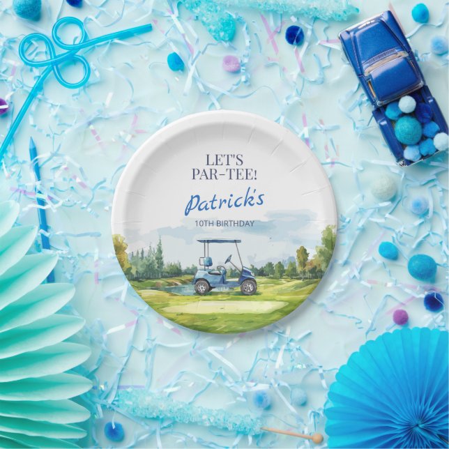 Prato De Papel Let's Par-Tee Golf Any Age Birthday (Festa)