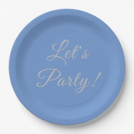 Prato De Papel Let's Party! 9 inch blue plates