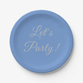 Prato De Papel Let's Party Blue 7 inch plate