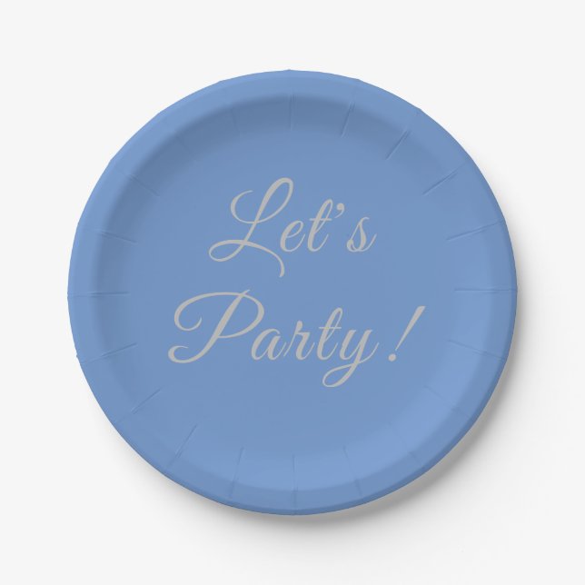 Prato De Papel Let's Party Blue 7 inch plate (Frente)