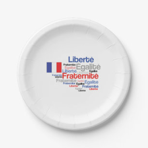 Prato De Papel Liberté, Égalité, Fraternité - bandeira francesa
