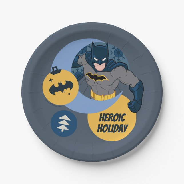 Prato De Papel Liga da Justiça Batman Holiday Bauble (Frente)