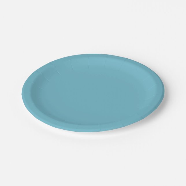 Prato De Papel Light cyan hex code 6FBACD Party Plate (Inclinado)