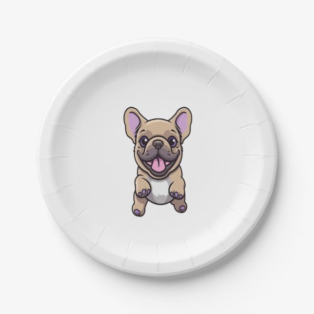 Prato De Papel Lilac French Bulldog (Frente)