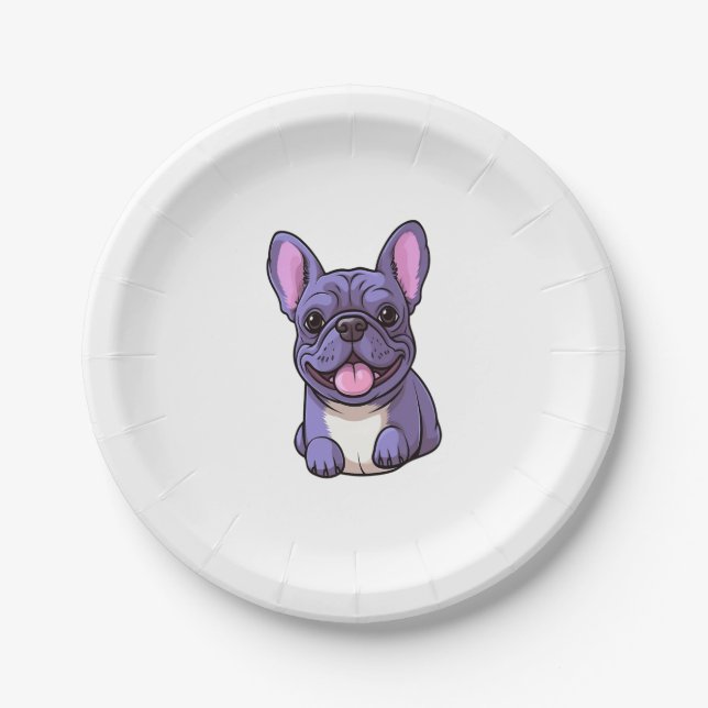 Prato De Papel Lilac French Bulldog 7 (Frente)