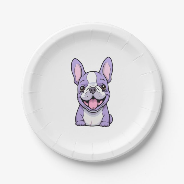 Prato De Papel Lilac French Bulldog 8 (Frente)