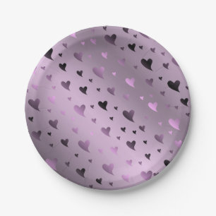 Prato De Papel lilás,roxo,coração, amor, dia dos namorados, forma