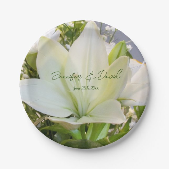 Prato De Papel Lily Wedding Paper Plates (Frente)