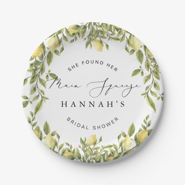 Prato De Papel Limão Amarelo Sorrento Chá de panela Mediterrâneo (Frente)