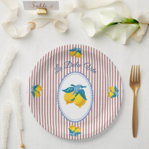 Prato De Papel Limões Amarelos de Amalfi Estilo Mediterrâneo